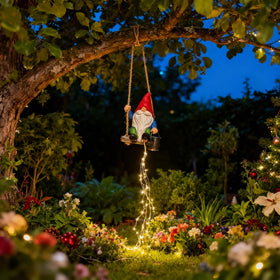 QCF gnome lights brighten yards with magical, soft glow for evenings.