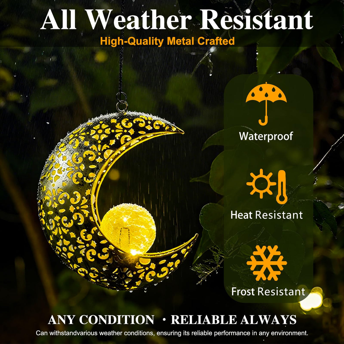 QCF solar panel moon light energy storage ensures automatic night lighting