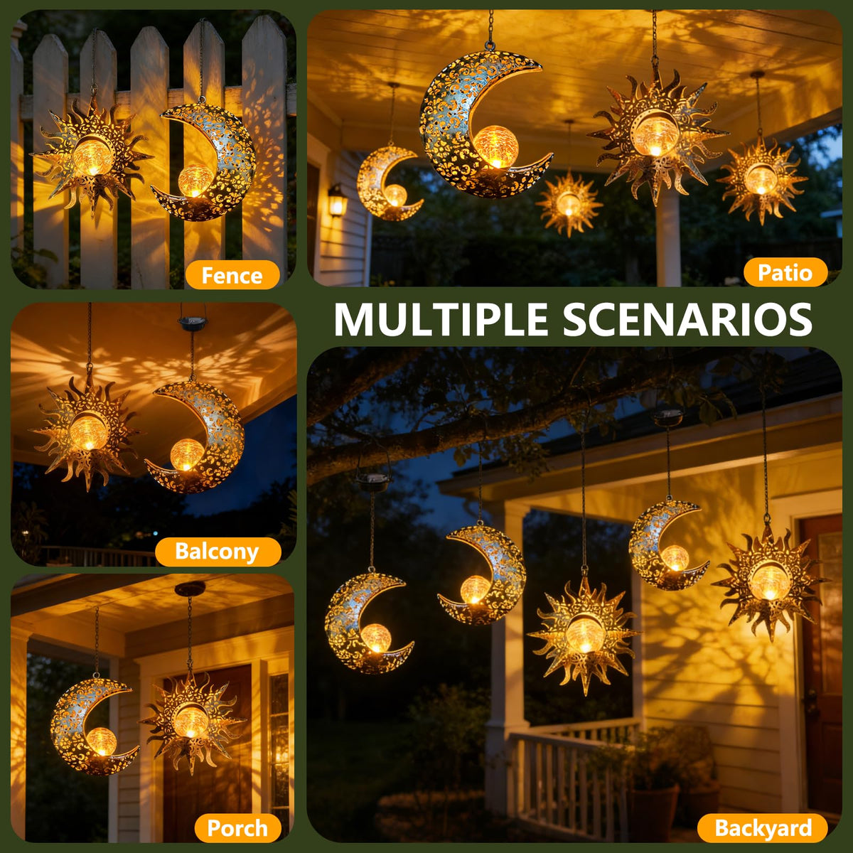 QCF sunflower art decor visible in daylight adds playful garden charm.