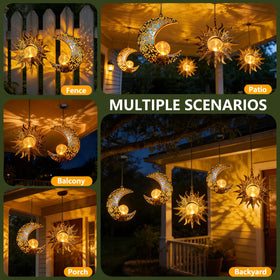 QCF sunflower art decor visible in daylight adds playful garden charm.