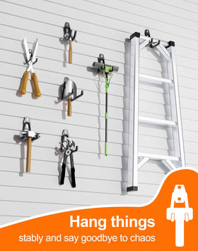 QcoQce ladder hanger for safe garage storage and quick access.