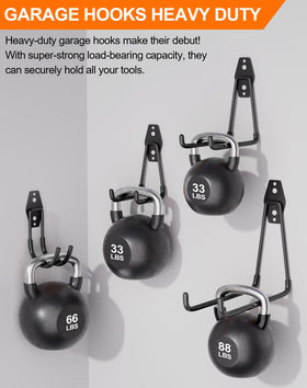 QcoQce wall-mounted utility hooks keep tools within easy reach.