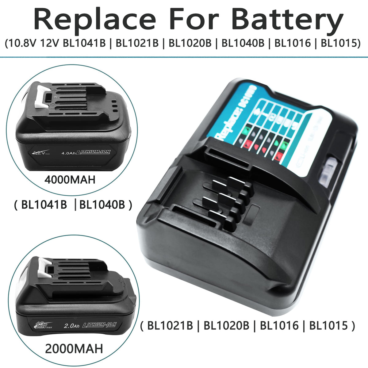 QCZRED DC10WD charger supports DC10WD family batteries for quick top-ups.