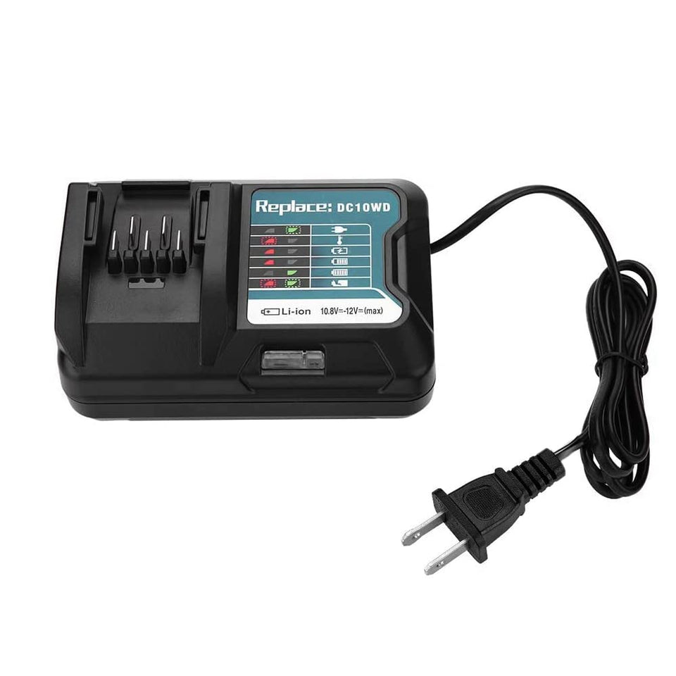QCZRED DC10WD charger front view for reliable Makita battery charging.