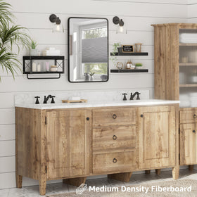 QEEIG invisible brackets provide farmhouse charm while elevating storage capacity.