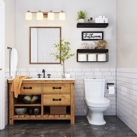 QEEIG floating shelves showcase farmhouse charm with easy wall mounting.