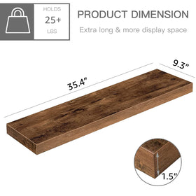 QEEIG wall shelves with invisible brackets supporting display items