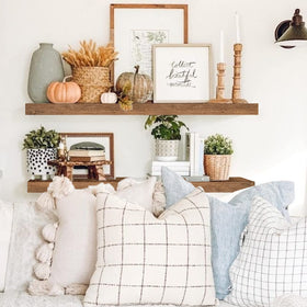 QEEIG farmhouse charm shelves above fireplace or console