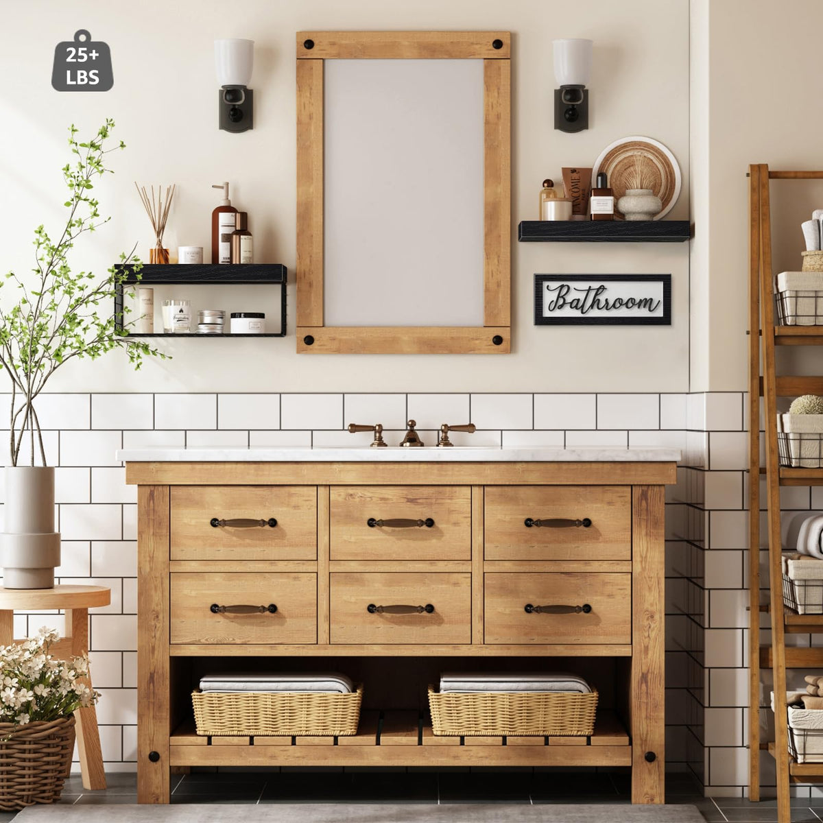 QEEIG MDF shelves resist bathroom moisture for lasting durability.