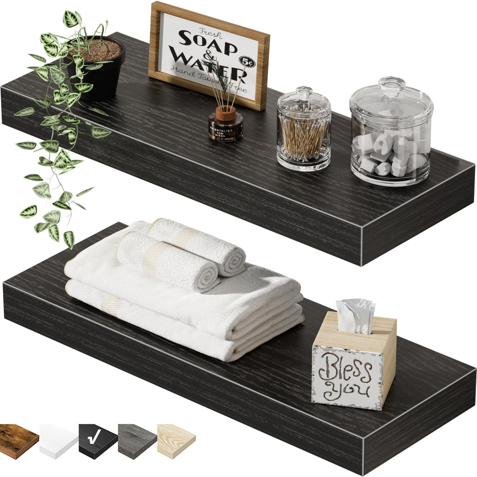 QEEIG bathroom floating shelves over toilet for space-saving farmhouse decor