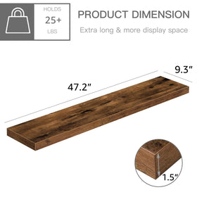 QEEIG rustic brown finish shelves add farmhouse charm to living spaces.