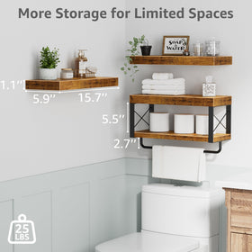 QEEIG 16-inch shelf uses FSC-certified wood for durability