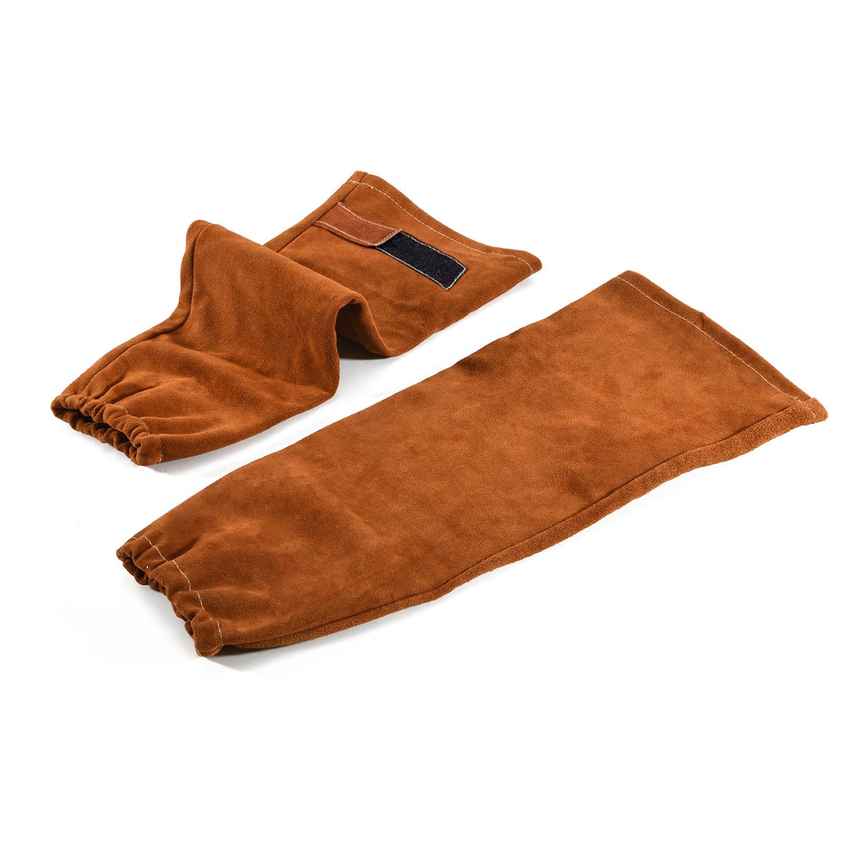 QeeLink leather welding sleeve with Velcro strap for secure fit.