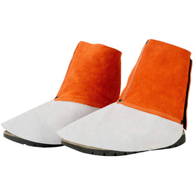QeeLink leather welding spats front view protecting shoes from sparks