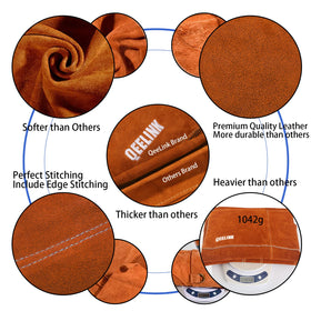 QeeLink welding apron with cellphone pocket for quick access.