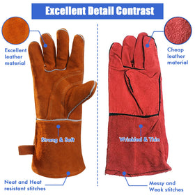 QeeLink welding gloves Kevlar stitching for durable heavy-use wear
