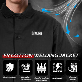 Cuff snap detail on QeeLink jacket for secure fit and debris protection