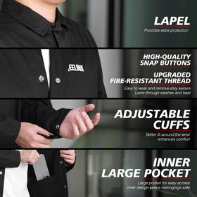 QeeLink welding jacket stitching closeup with heat resistant thread