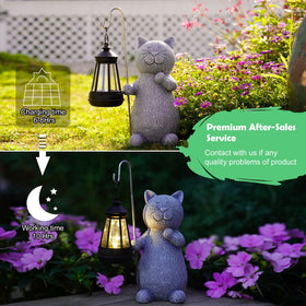 Qeeman Warm Glow Cat Lantern creates inviting ambiance at entryways and gardens