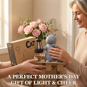 Qeeman Weatherproof Resin Cat Statue resists sun and rain for year-round display