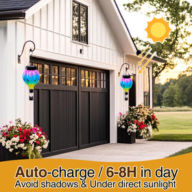 QeemTaco glass balloon lantern offers weatherproof outdoor lighting.