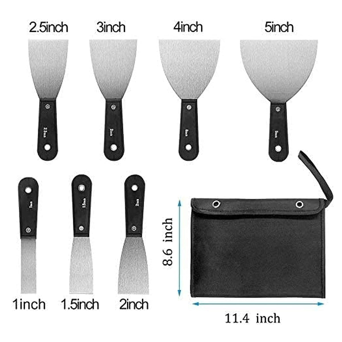 QEES stainless steel putty knives resist rust for easy cleanup