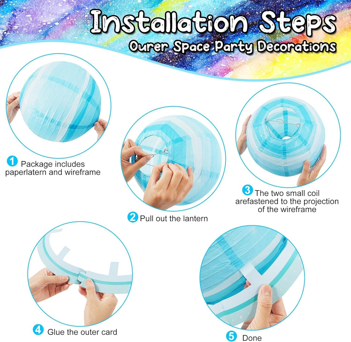 Qenk Space Lantern Mars – playful planet decor for kids rooms and events