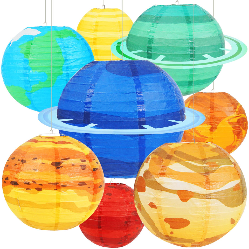 Qenk Space Planet Mercury Lantern for vibrant space party décor and classroom exploration.