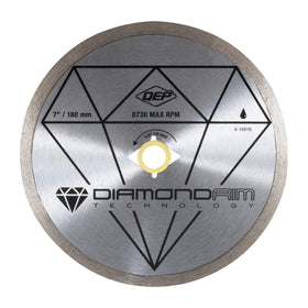 QEP 7in continuous rim diamond blade for smooth, precise wet ceramic tile cuts.