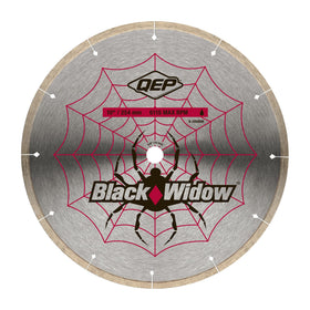 QEP Black Widow blade close-up showing micro-segments for clean porcelain cuts