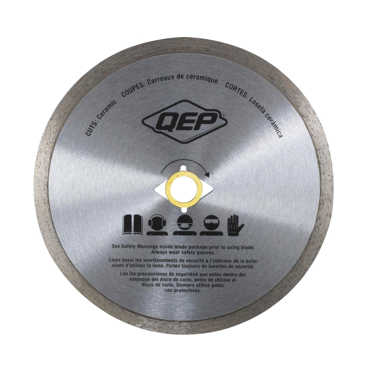 QEP wet-cut ceramic tile blade delivering clean edges with minimal chipping.