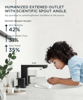 QFN faucet handle close-up showing modern hardware and precise control.