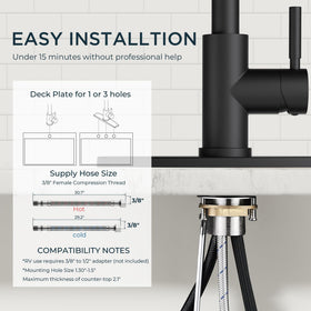 QFN pull-down hose with 20-inch reach for flexible kitchen tasks