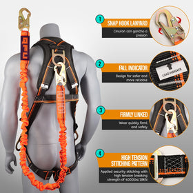 QFU chest D-ring rescue point for rapid high-angle rescues.