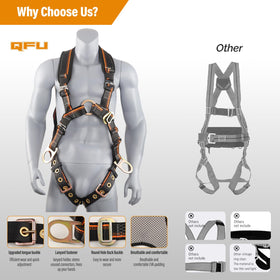 QFU padded shoulder and waist straps reduce pressure during wear.
