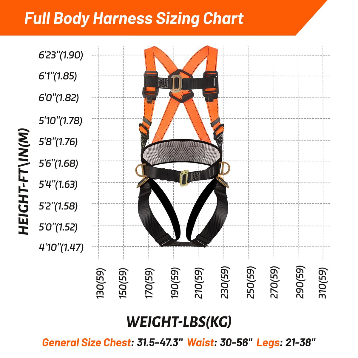 QFU safety harness kit adjustable straps ensure a secure fit for varied workers.
