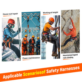 QFU safety harness kit in-use on roof work demonstrates quick setup and ready safety.