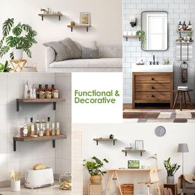 QHMCHLDZ powder-coated brackets complement the rustic-modern look.