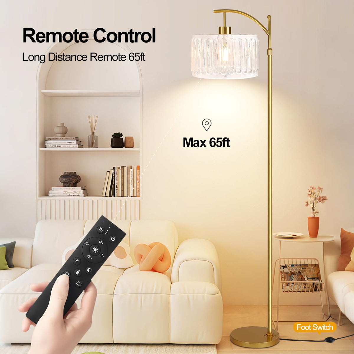 QIYIZM dimmable remote lamp offers stepless brightness for any mood.