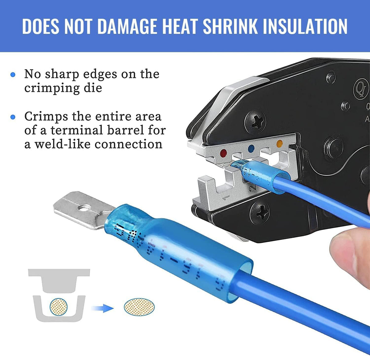 Qibaok ergonomic handle reduces fatigue during long wiring sessions.
