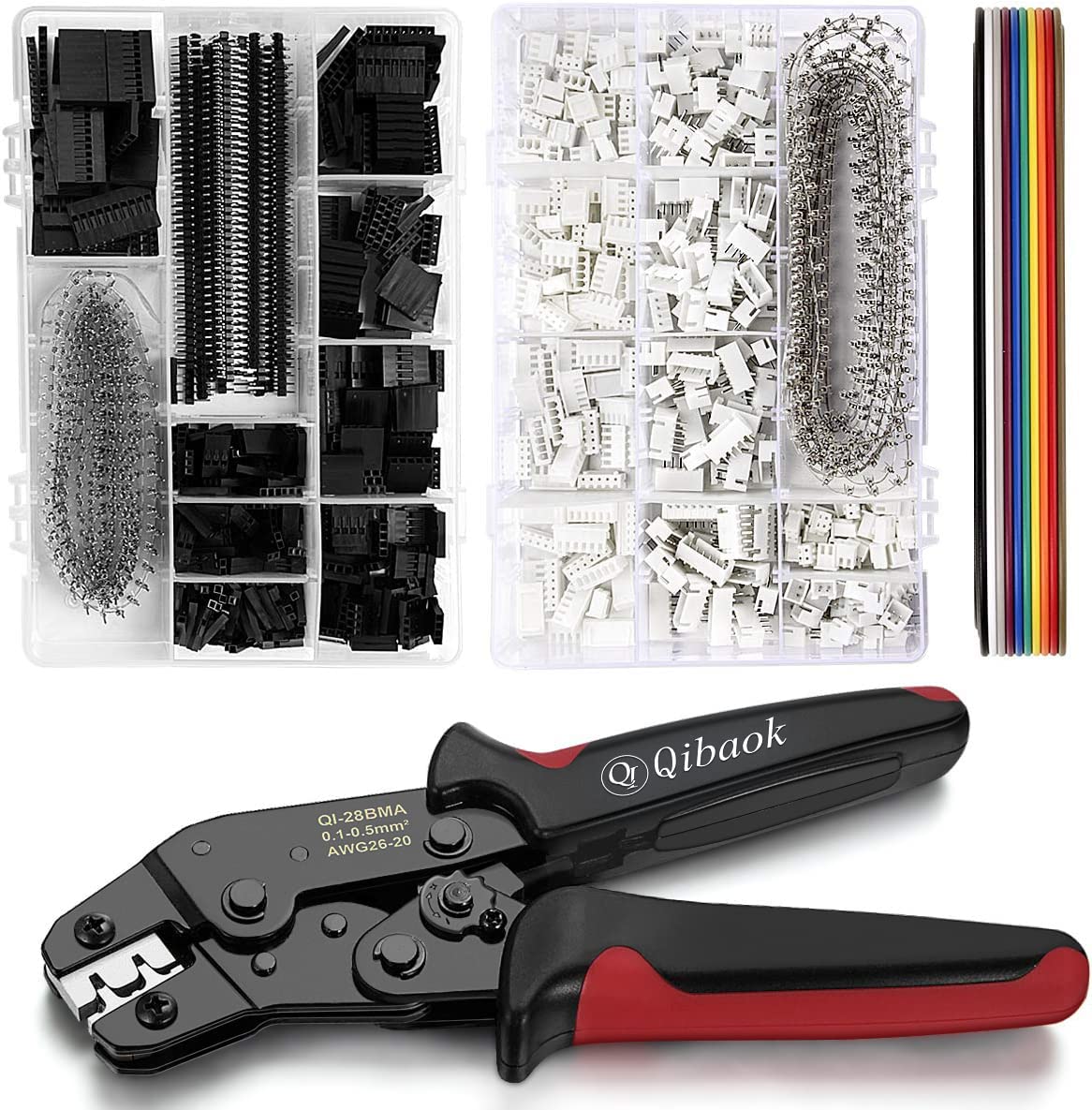 Qibaok ratcheting crimping tool kit for precise electronics crimps.