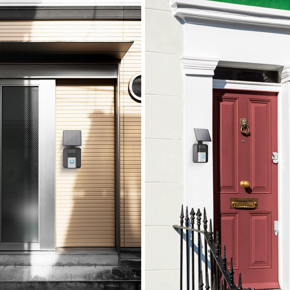 QIBOX weatherproof solar panel built for outdoor doorbell installations.