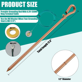 Qidarusxl ground rod 17.4-inch sturdy stake for reliable soil grounding
