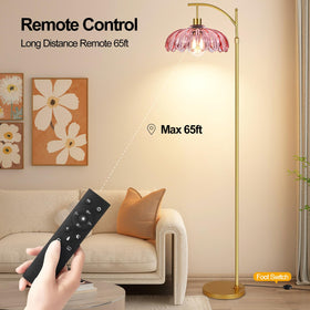 QIYIZM height-adjustable pink floor lamp adapts to bedrooms and living areas.