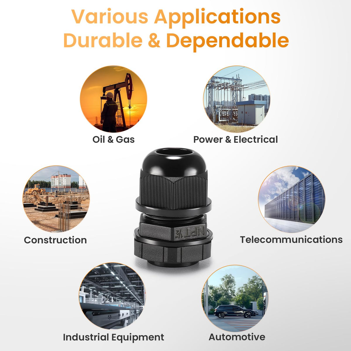 QILIPSU rugged gland resists oil and chemicals in harsh environments.