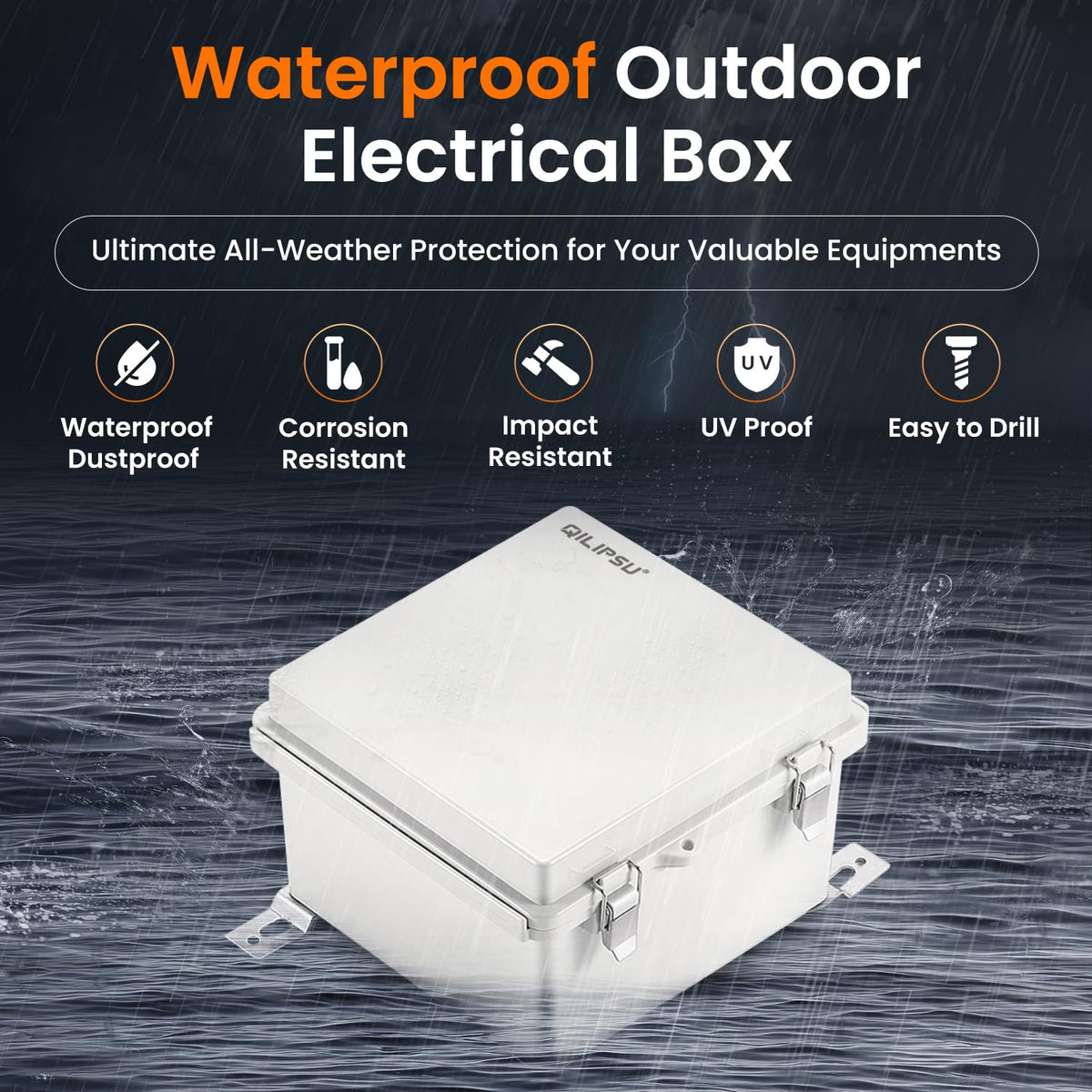 QILIPSU hinged grey cover enables easy access and sealing.