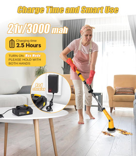 Qimedo spin scrubber 50 inch telescopic handle reduces bending