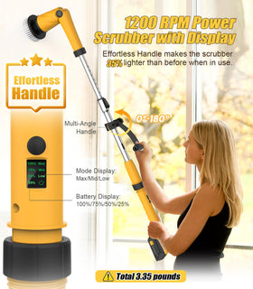 Qimedo spin scrubber smart display showing power and modes