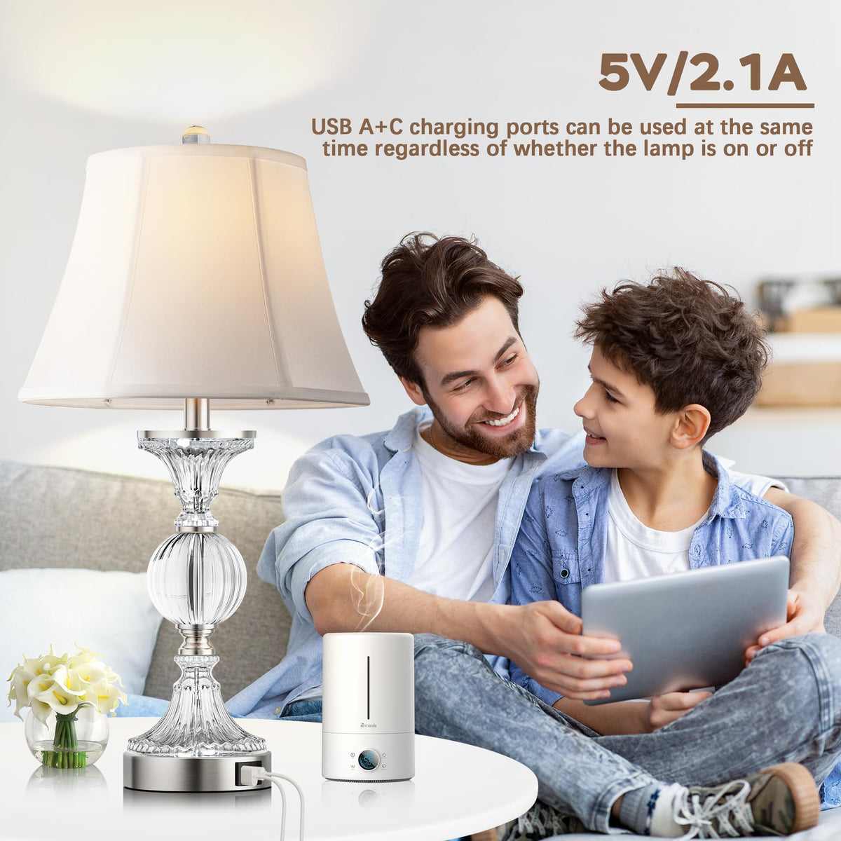 QiMH 3-way dimmable touch control lets you adjust brightness easily.