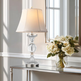 QiMH bedside lamps set keeps nightstands organized and stylish.